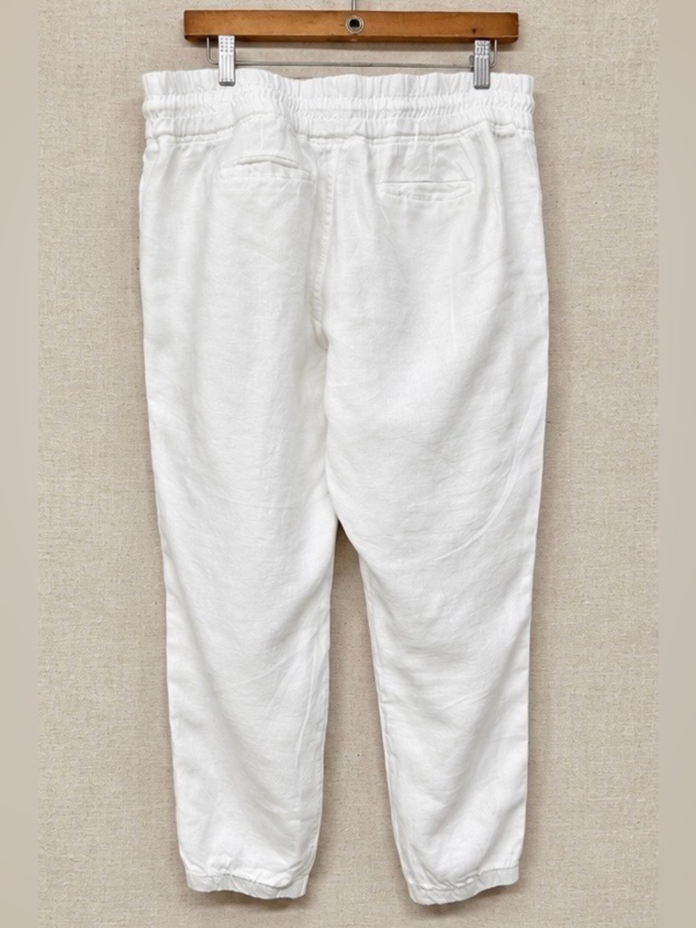 Athleta Cabo Linen Jogger White 100% Linen Pants Size 16 - Picture 4 of 8